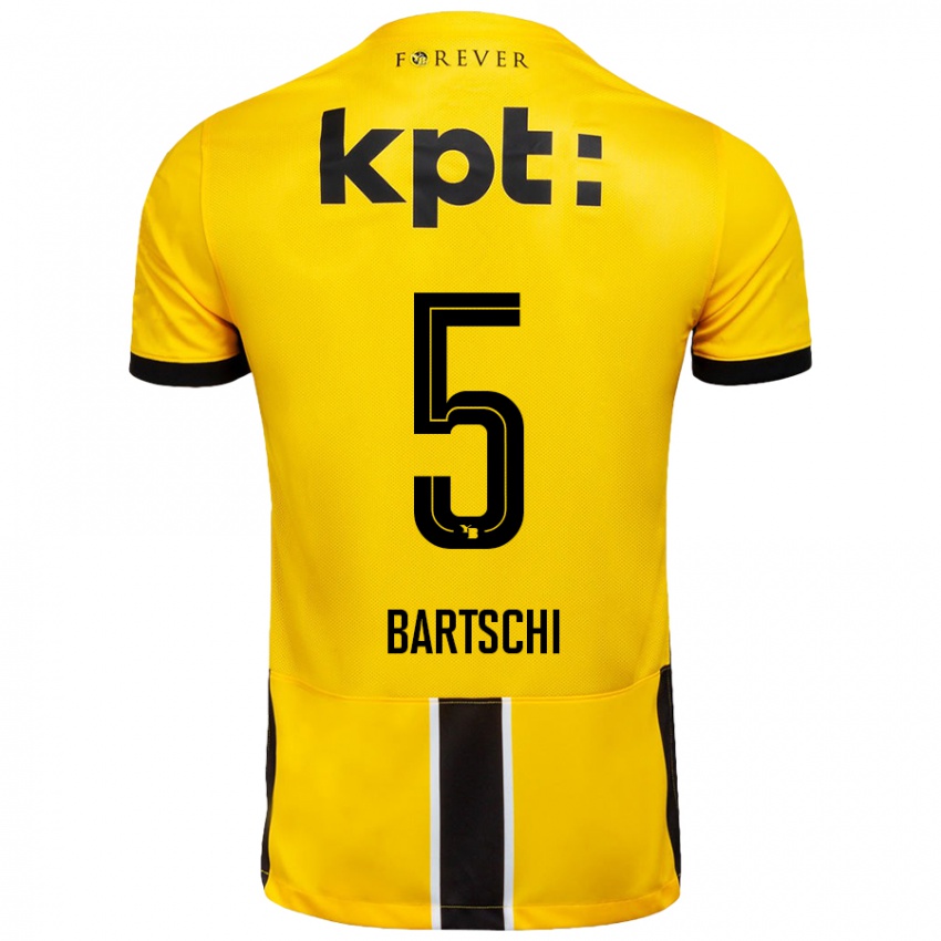 Hombre Camiseta Lorena Bärtschi #5 Amarillo Negro 1ª Equipación 2024/25 La Camisa Chile