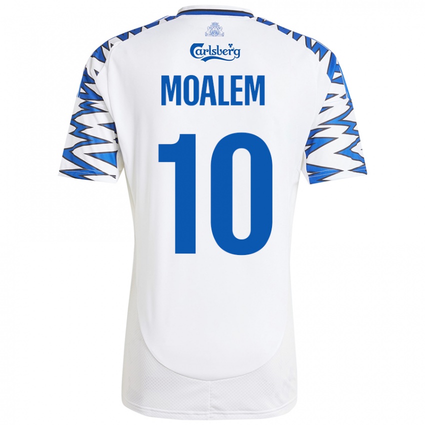 Hombre Camiseta Jonathan Moalem #10 Blanco Azul Cielo 1ª Equipación 2024/25 La Camisa Chile