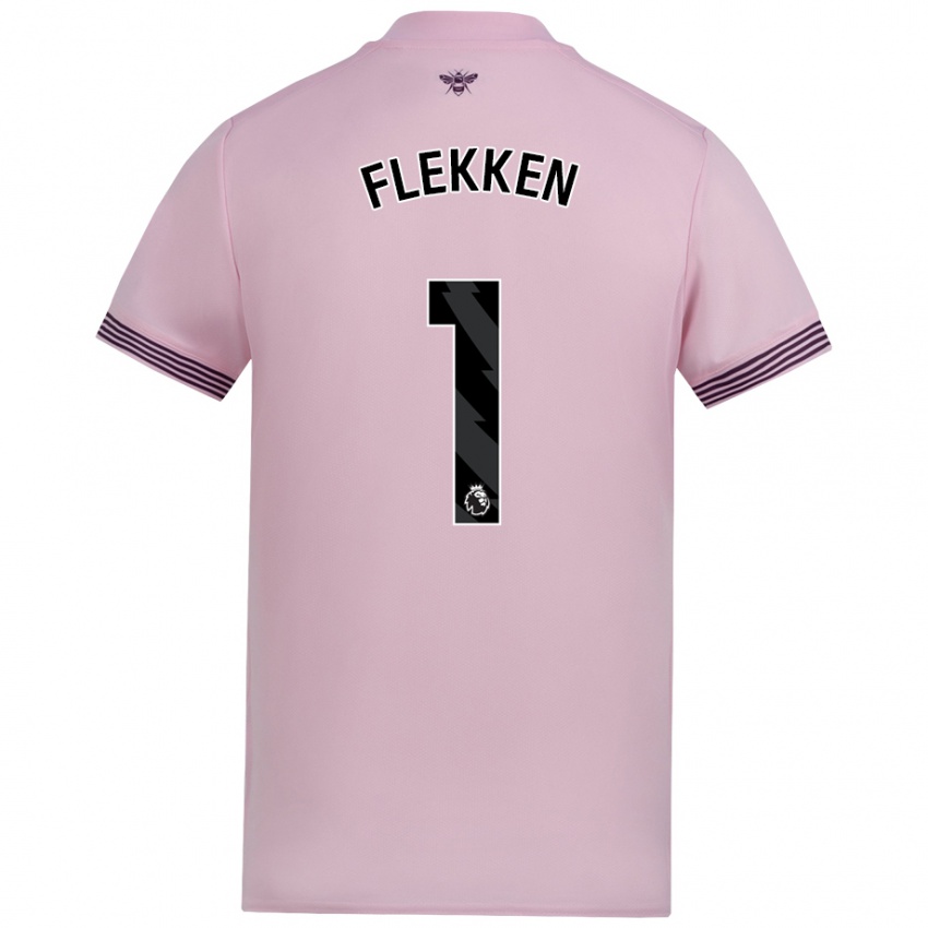 Hombre Camiseta Mark Flekken #1 Rosa 2ª Equipación 2024/25 La Camisa Chile