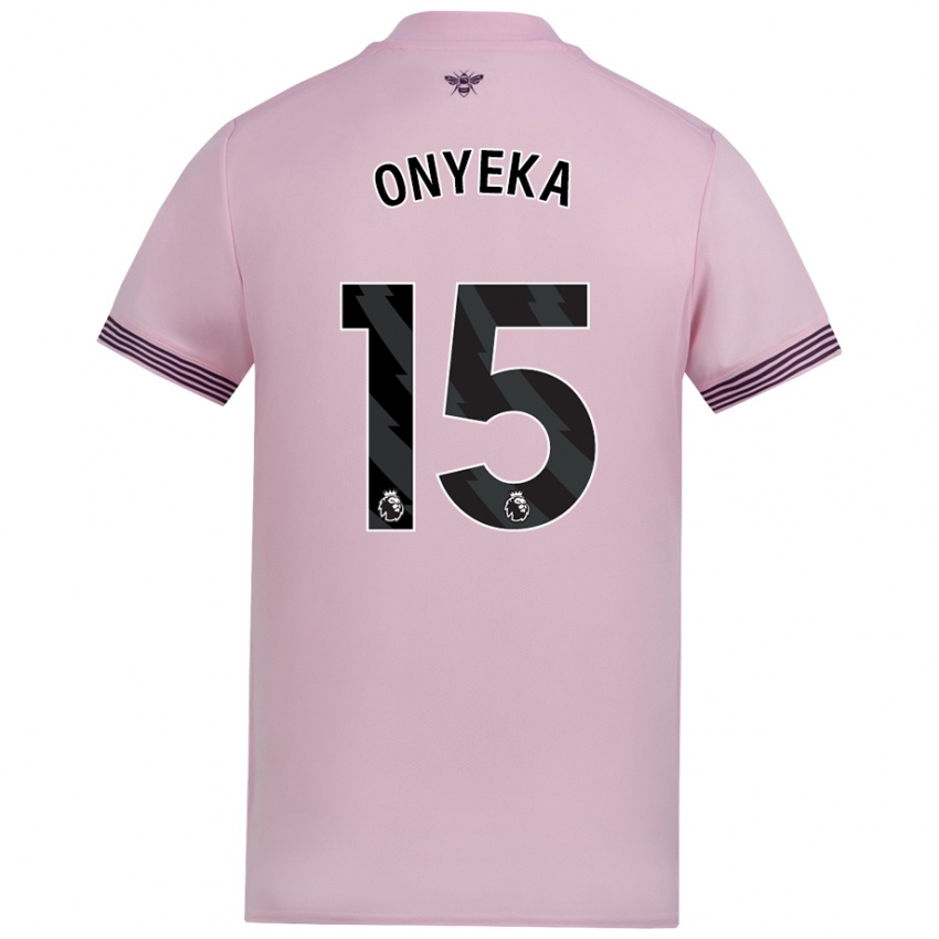 Hombre Camiseta Frank Onyeka #15 Rosa 2ª Equipación 2024/25 La Camisa Chile