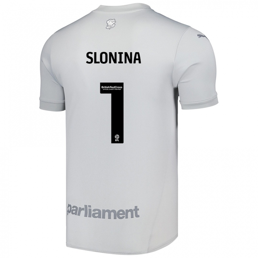 Hombre Camiseta Gabriel Slonina #1 Gris Plata 2ª Equipación 2024/25 La Camisa Chile