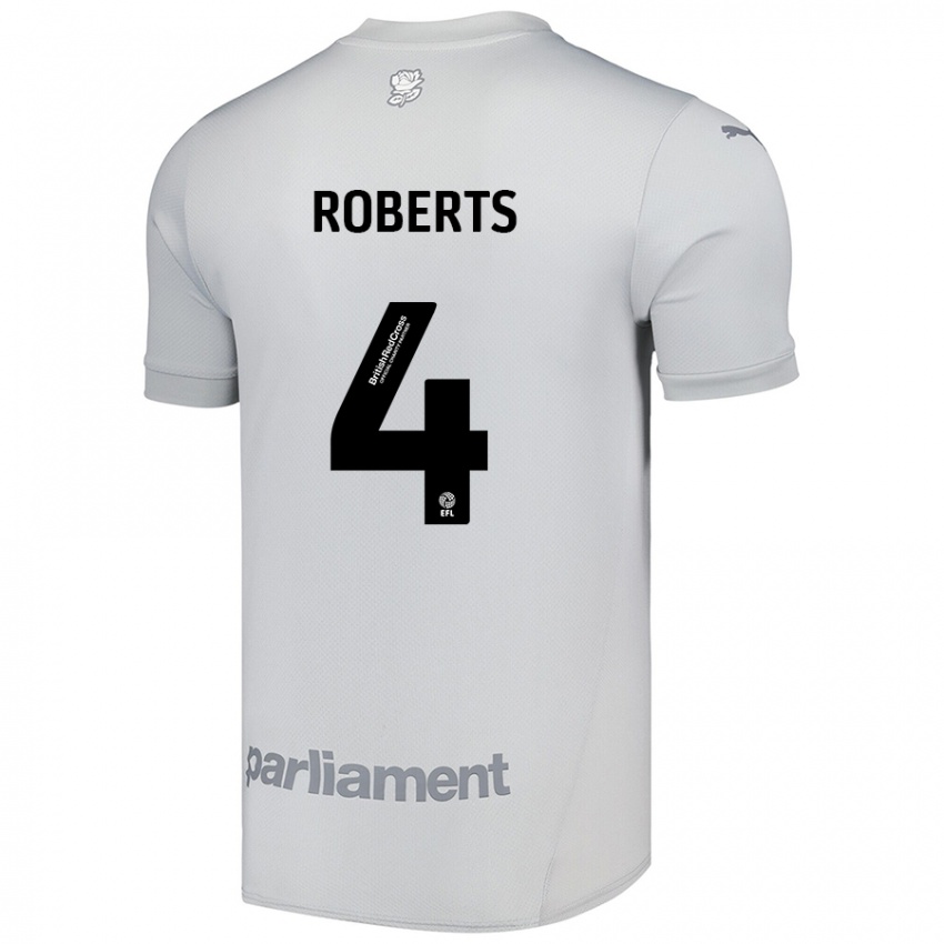 Hombre Camiseta Marc Roberts #4 Gris Plata 2ª Equipación 2024/25 La Camisa Chile