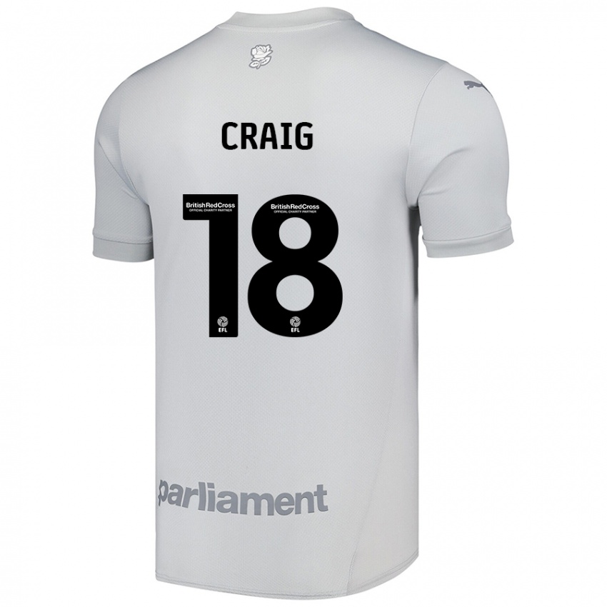 Hombre Camiseta Matthew Craig #18 Gris Plata 2ª Equipación 2024/25 La Camisa Chile