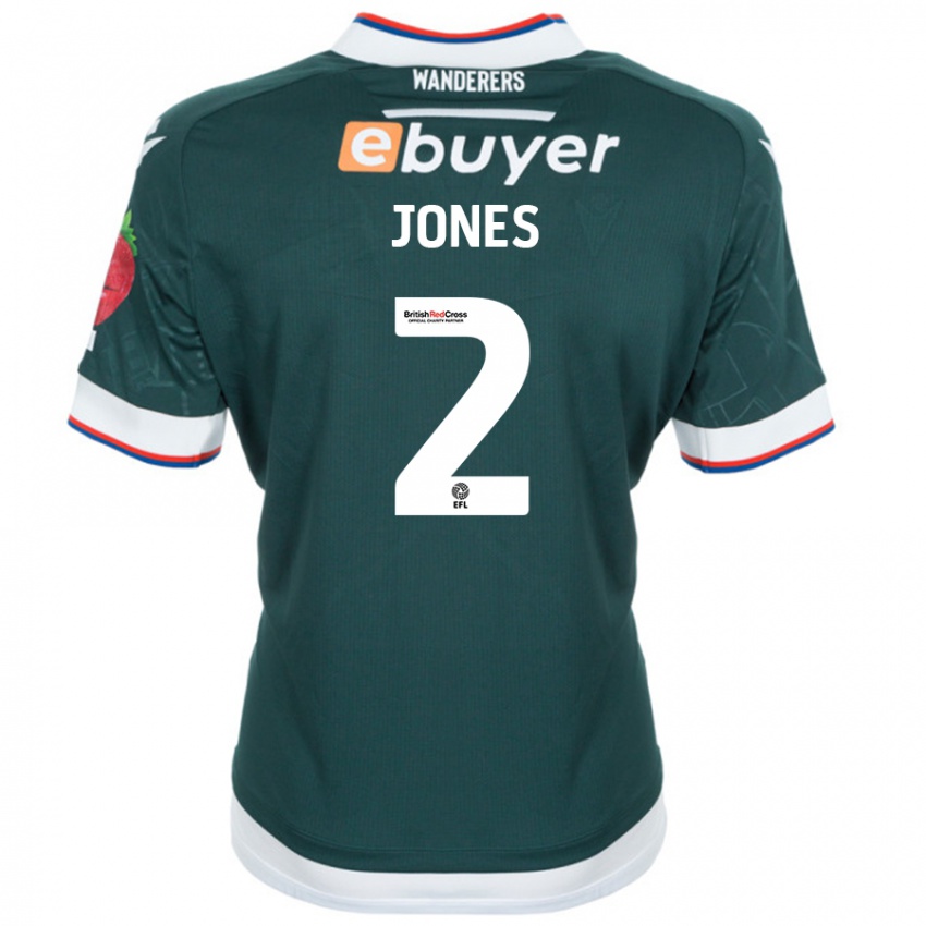 Hombre Camiseta Gethin Jones #2 Verde Oscuro 2ª Equipación 2024/25 La Camisa Chile