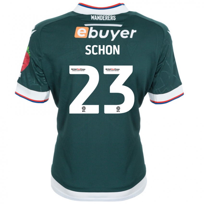 Hombre Camiseta Szabolcs Schön #23 Verde Oscuro 2ª Equipación 2024/25 La Camisa Chile