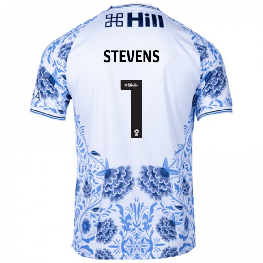 Hombre Camiseta Jack Stevens #1 Blanco Azul 2ª Equipación 2024/25 La Camisa Chile