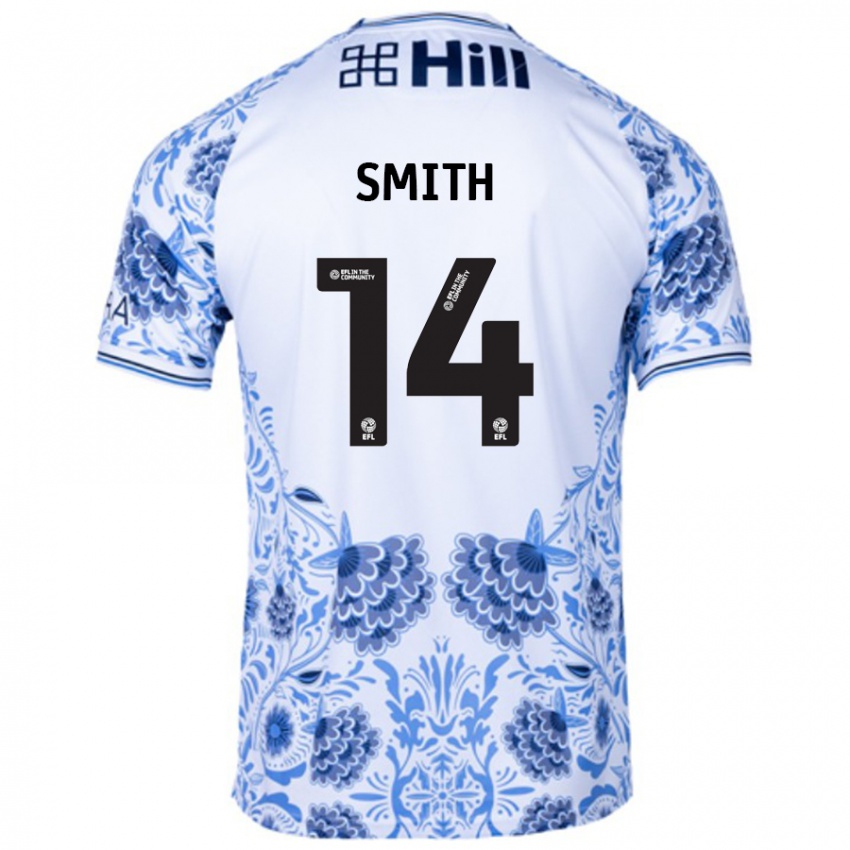 Hombre Camiseta Korey Smith #14 Blanco Azul 2ª Equipación 2024/25 La Camisa Chile