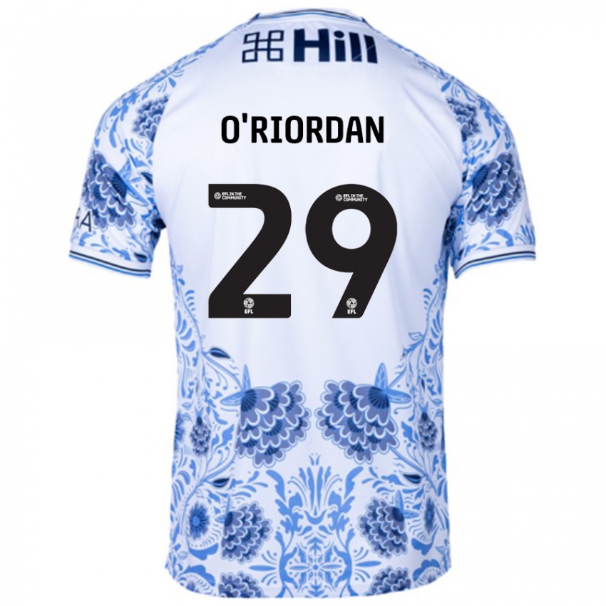 Hombre Camiseta Connor O'riordan #29 Blanco Azul 2ª Equipación 2024/25 La Camisa Chile