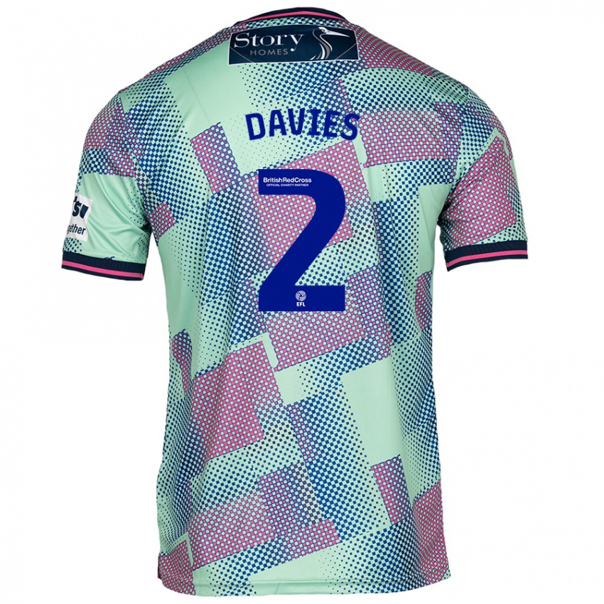 Hombre Camiseta Archie Davies #2 Verde 2ª Equipación 2024/25 La Camisa Chile