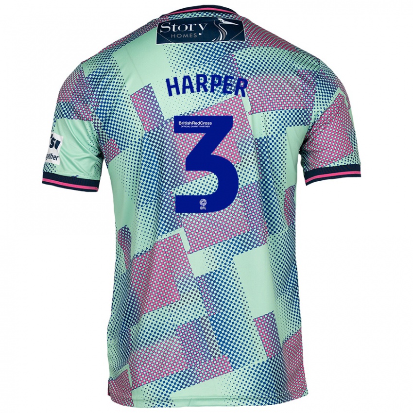 Hombre Camiseta Cameron Harper #3 Verde 2ª Equipación 2024/25 La Camisa Chile