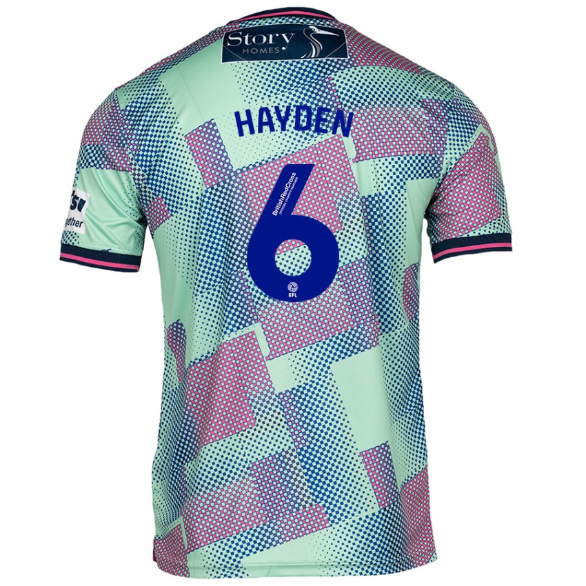 Hombre Camiseta Aaron Hayden #6 Verde 2ª Equipación 2024/25 La Camisa Chile