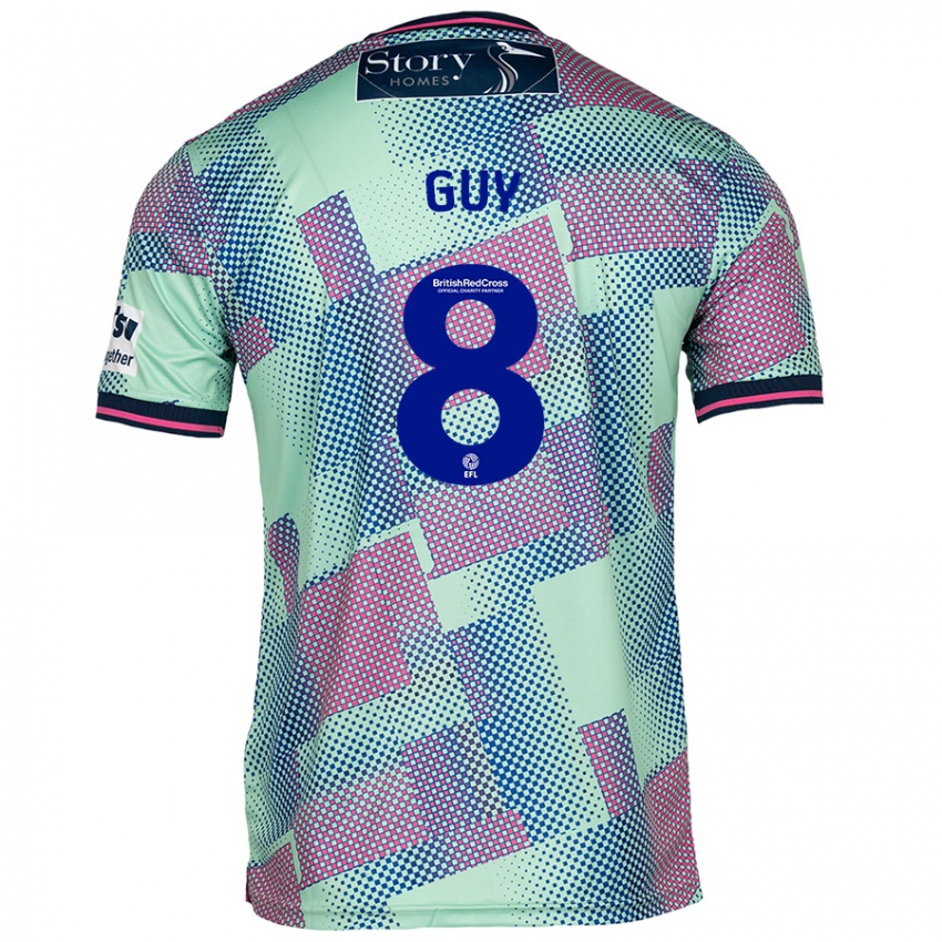 Hombre Camiseta Callum Guy #8 Verde 2ª Equipación 2024/25 La Camisa Chile