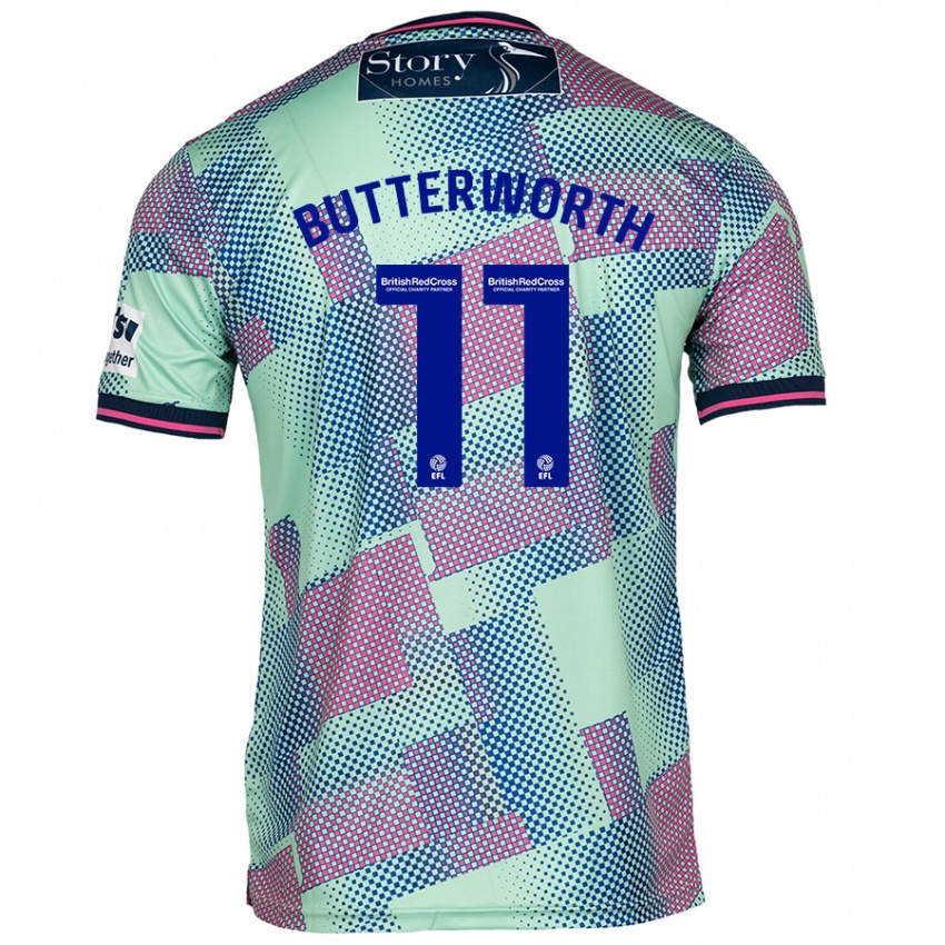 Hombre Camiseta Daniel Butterworth #11 Verde 2ª Equipación 2024/25 La Camisa Chile