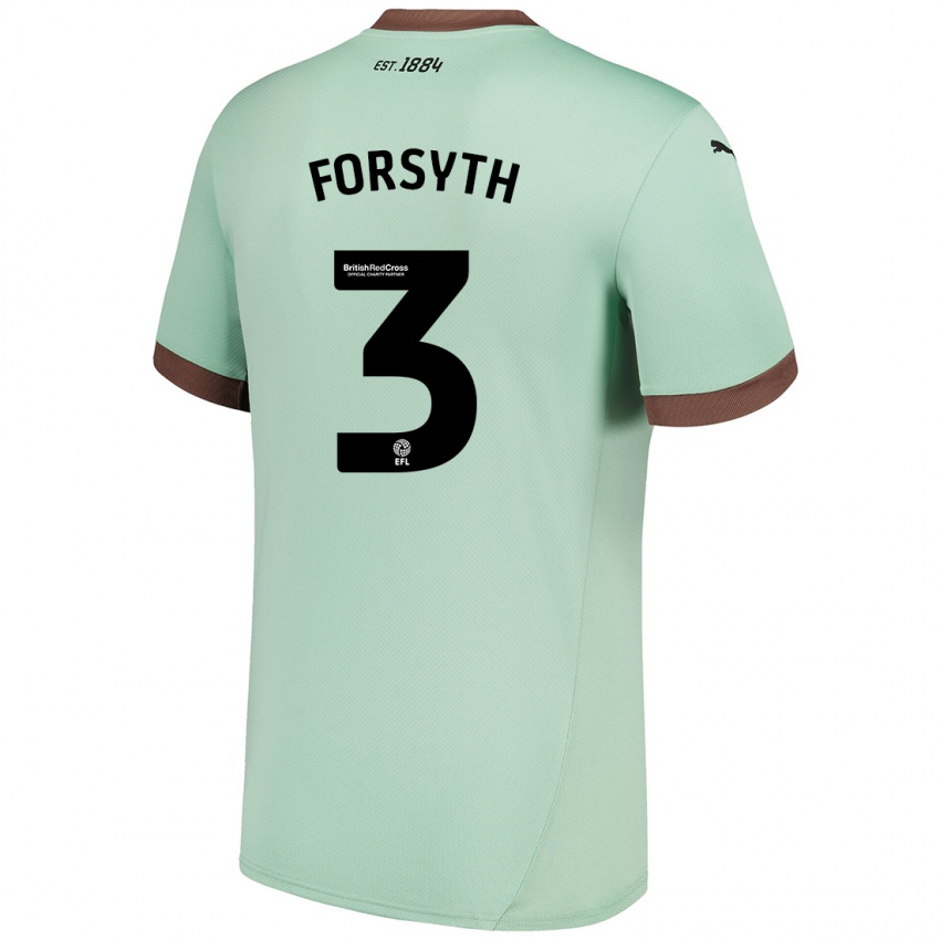 Hombre Camiseta Craig Forsyth #3 Verde Pálido 2ª Equipación 2024/25 La Camisa Chile