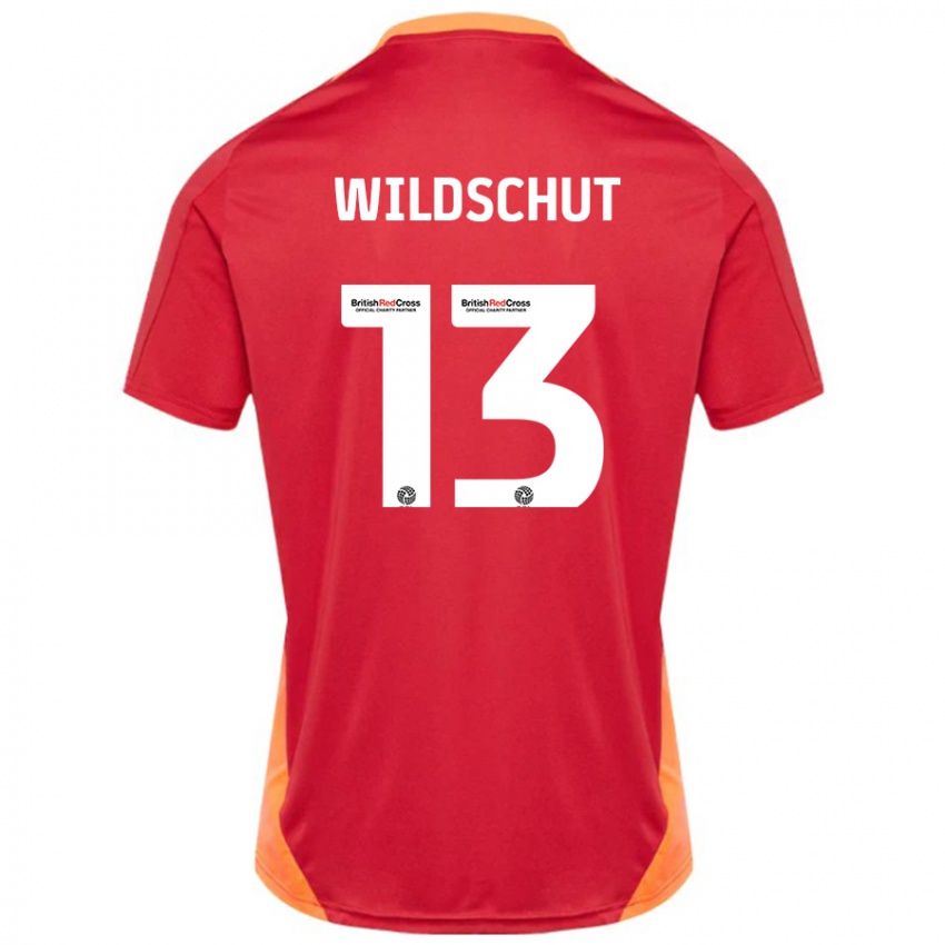 Hombre Camiseta Yanic Wildschut #13 Azul Blanquecino 2ª Equipación 2024/25 La Camisa Chile