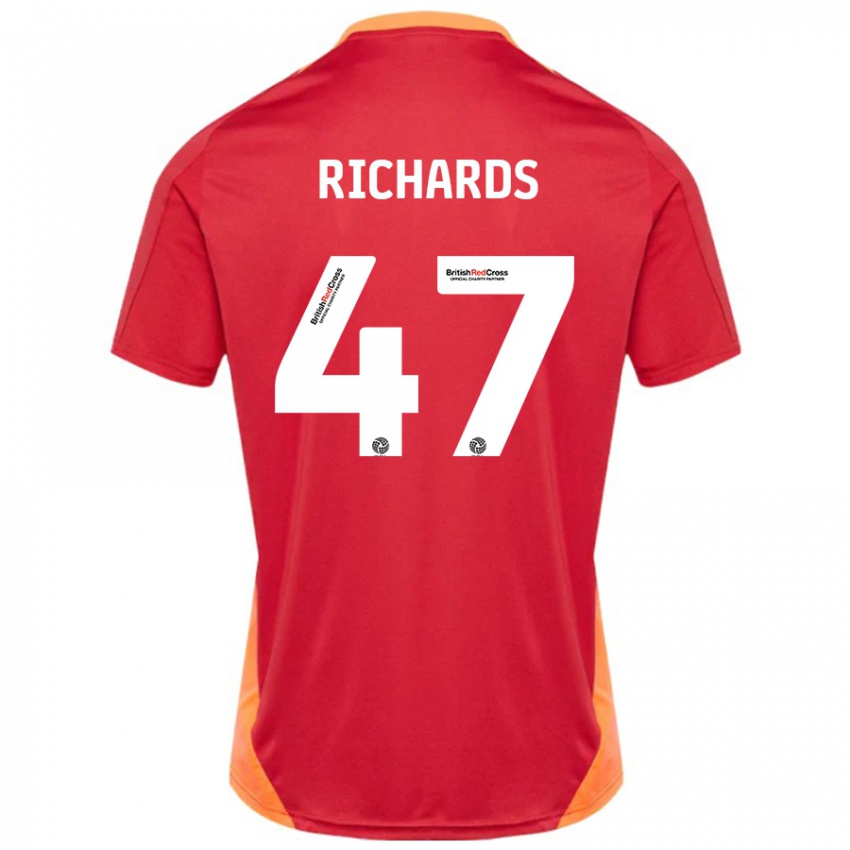 Hombre Camiseta Jake Richards #47 Azul Blanquecino 2ª Equipación 2024/25 La Camisa Chile