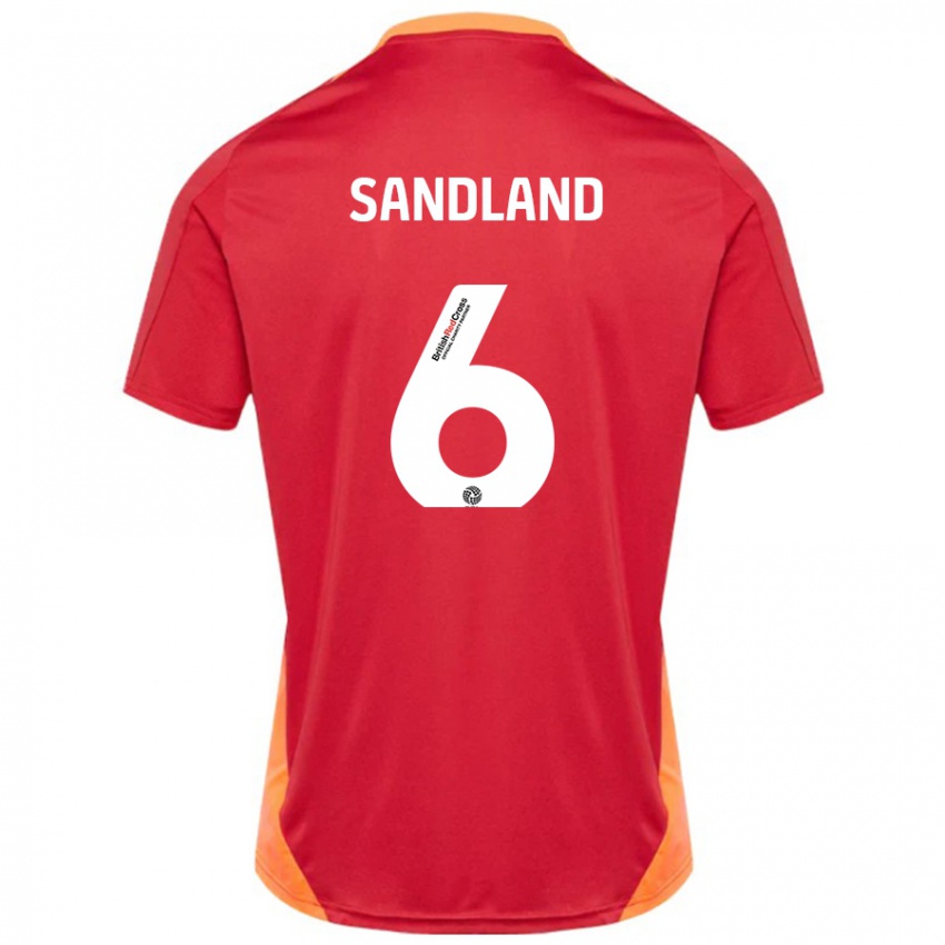 Hombre Camiseta Jess Sandland #6 Azul Blanquecino 2ª Equipación 2024/25 La Camisa Chile