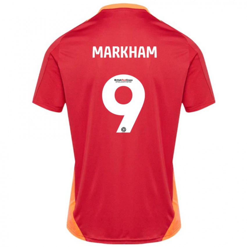 Hombre Camiseta Jenna Markham #9 Azul Blanquecino 2ª Equipación 2024/25 La Camisa Chile