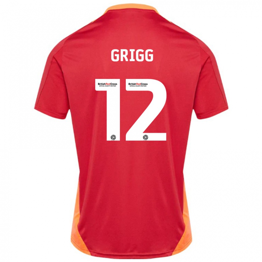 Hombre Camiseta Katie Grigg #12 Azul Blanquecino 2ª Equipación 2024/25 La Camisa Chile