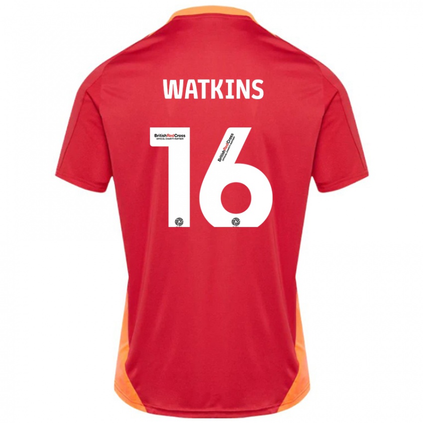 Hombre Camiseta Zoe Watkins #16 Azul Blanquecino 2ª Equipación 2024/25 La Camisa Chile