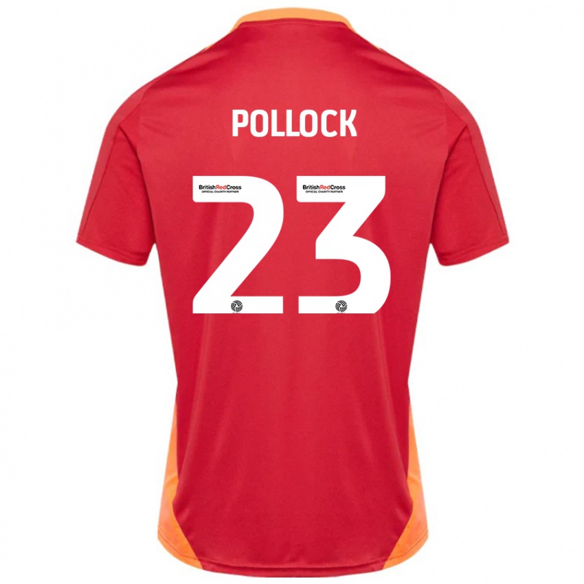 Hombre Camiseta Amber Pollock #23 Azul Blanquecino 2ª Equipación 2024/25 La Camisa Chile