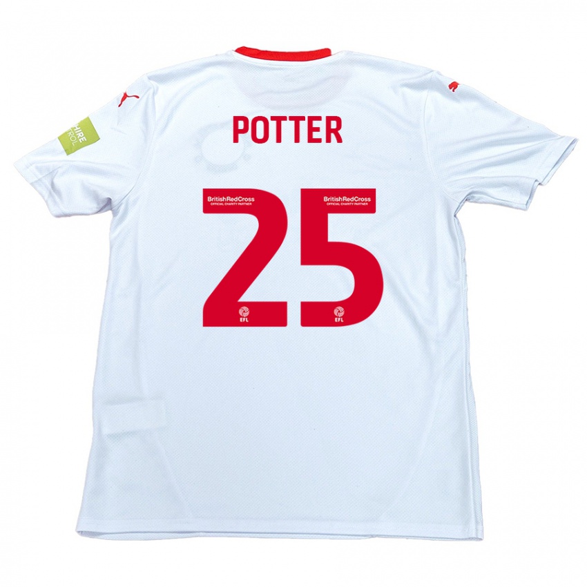 Hombre Camiseta Finley Potter #25 Blanco 2ª Equipación 2024/25 La Camisa Chile