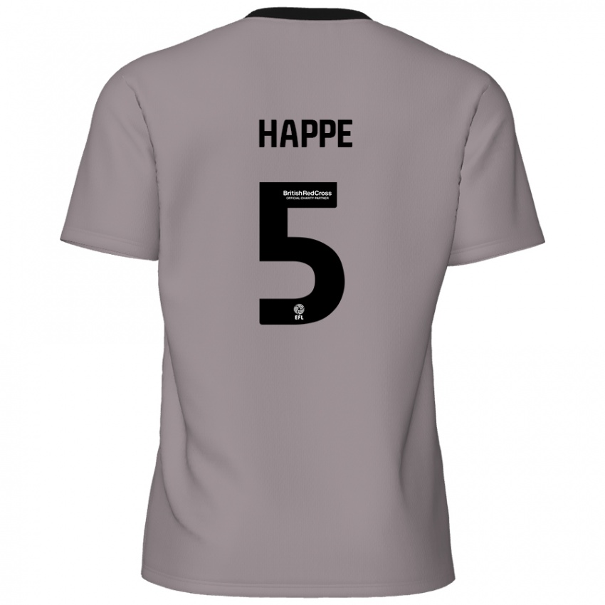 Hombre Camiseta Dan Happe #5 Gris 2ª Equipación 2024/25 La Camisa Chile