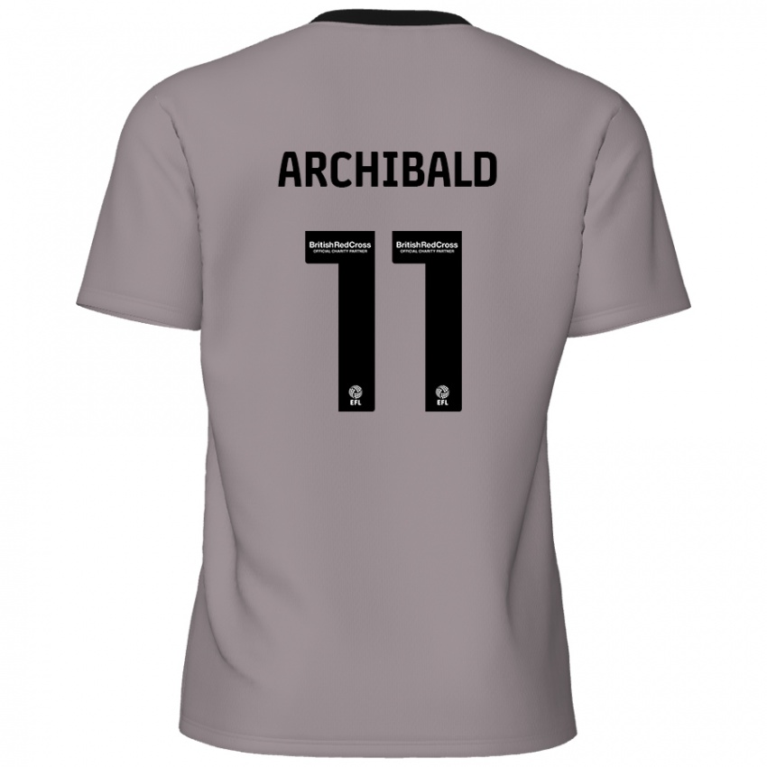 Hombre Camiseta Theo Archibald #11 Gris 2ª Equipación 2024/25 La Camisa Chile