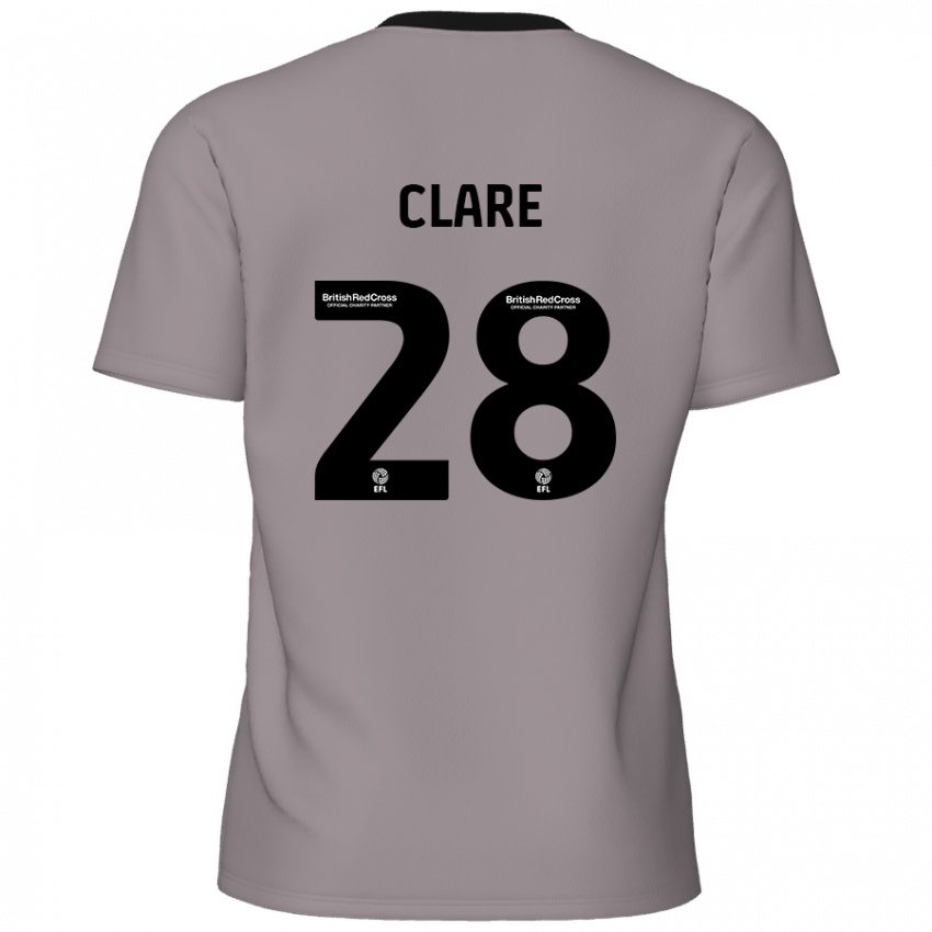 Hombre Camiseta Sean Clare #28 Gris 2ª Equipación 2024/25 La Camisa Chile