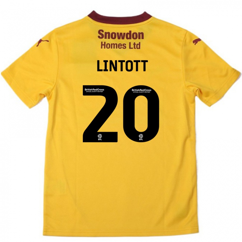 Hombre Camiseta Harvey Lintott #20 Naranja Borgoña 2ª Equipación 2024/25 La Camisa Chile