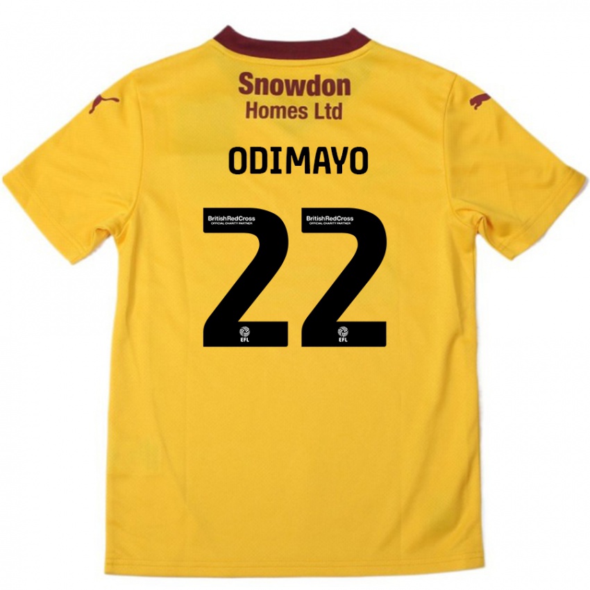 Hombre Camiseta Akin Odimayo #22 Naranja Borgoña 2ª Equipación 2024/25 La Camisa Chile