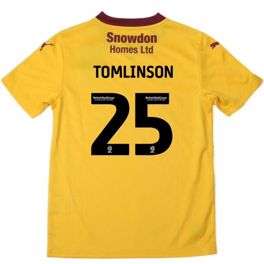 Hombre Camiseta Josh Tomlinson #25 Naranja Borgoña 2ª Equipación 2024/25 La Camisa Chile