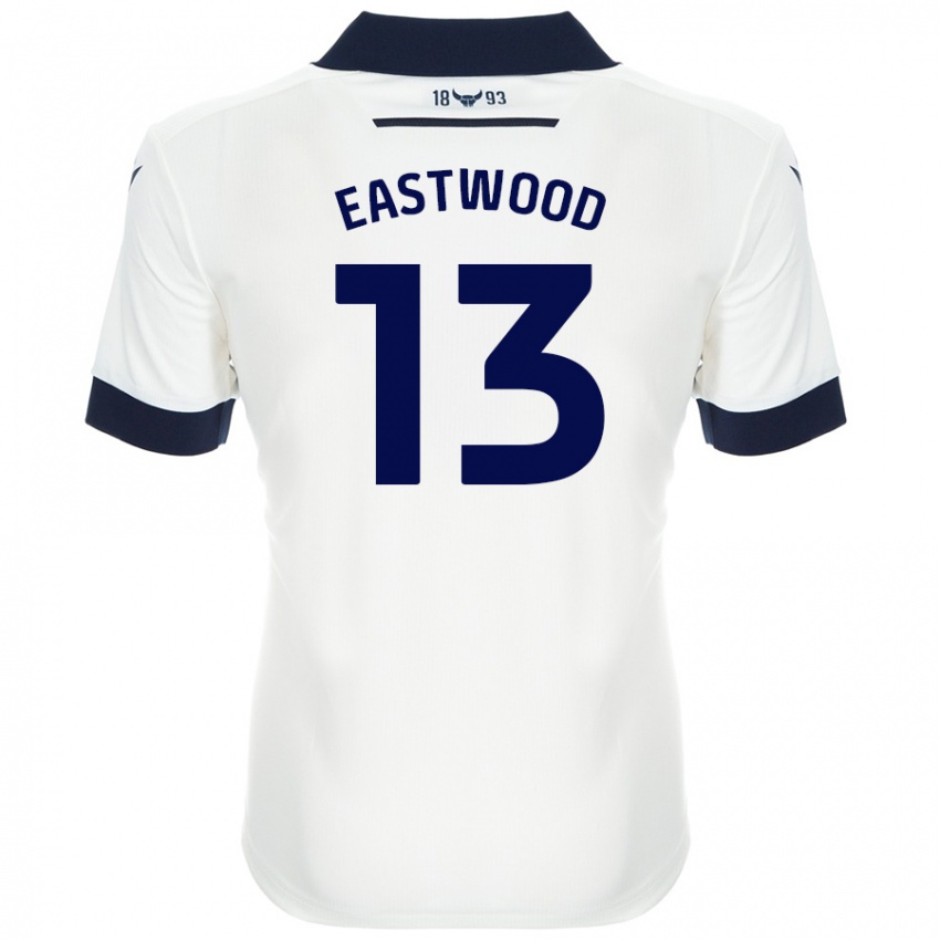 Hombre Camiseta Simon Eastwood #13 Blanco Azul Marino 2ª Equipación 2024/25 La Camisa Chile