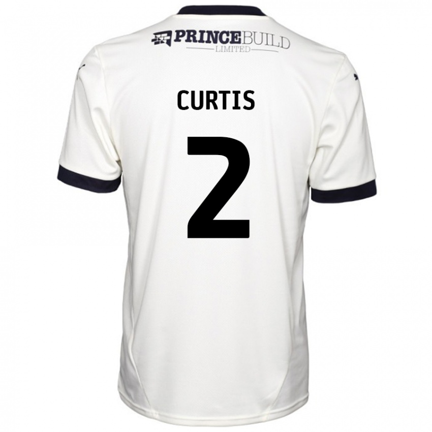 Hombre Camiseta Sam Curtis #2 Blanquecino Negro 2ª Equipación 2024/25 La Camisa Chile