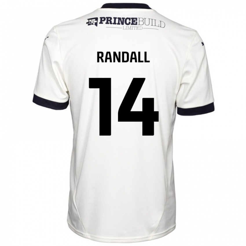 Hombre Camiseta Joel Randall #14 Blanquecino Negro 2ª Equipación 2024/25 La Camisa Chile