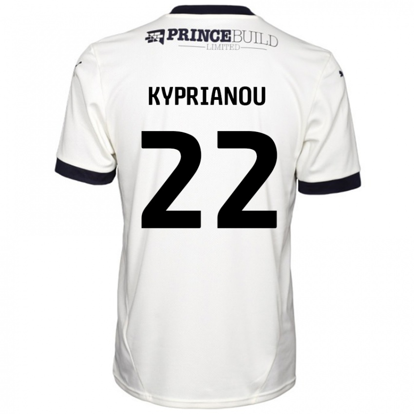 Hombre Camiseta Hector Kyprianou #22 Blanquecino Negro 2ª Equipación 2024/25 La Camisa Chile