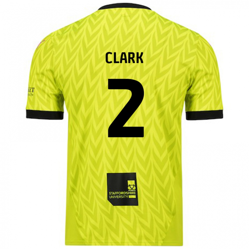 Hombre Camiseta Mitch Clark #2 Verde Fluorescente 2ª Equipación 2024/25 La Camisa Chile