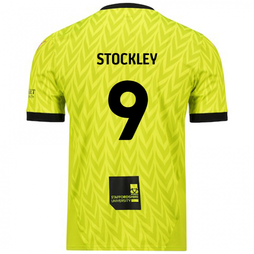 Hombre Camiseta Jayden Stockley #9 Verde Fluorescente 2ª Equipación 2024/25 La Camisa Chile