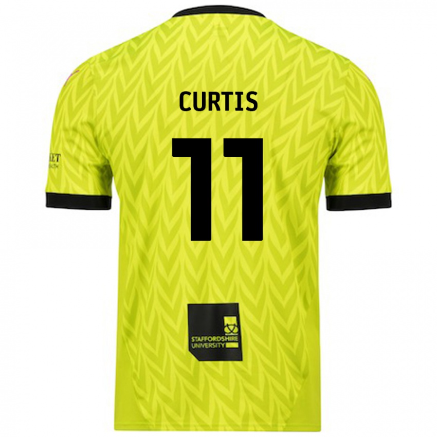 Hombre Camiseta Ronan Curtis #11 Verde Fluorescente 2ª Equipación 2024/25 La Camisa Chile