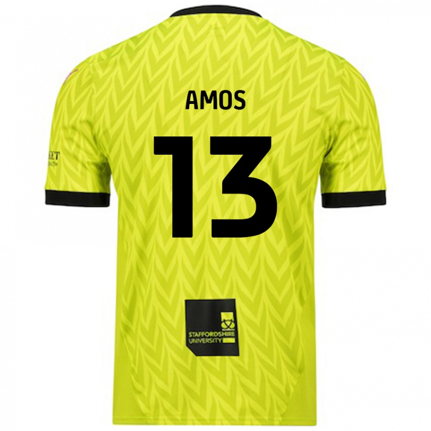 Hombre Camiseta Ben Amos #13 Verde Fluorescente 2ª Equipación 2024/25 La Camisa Chile