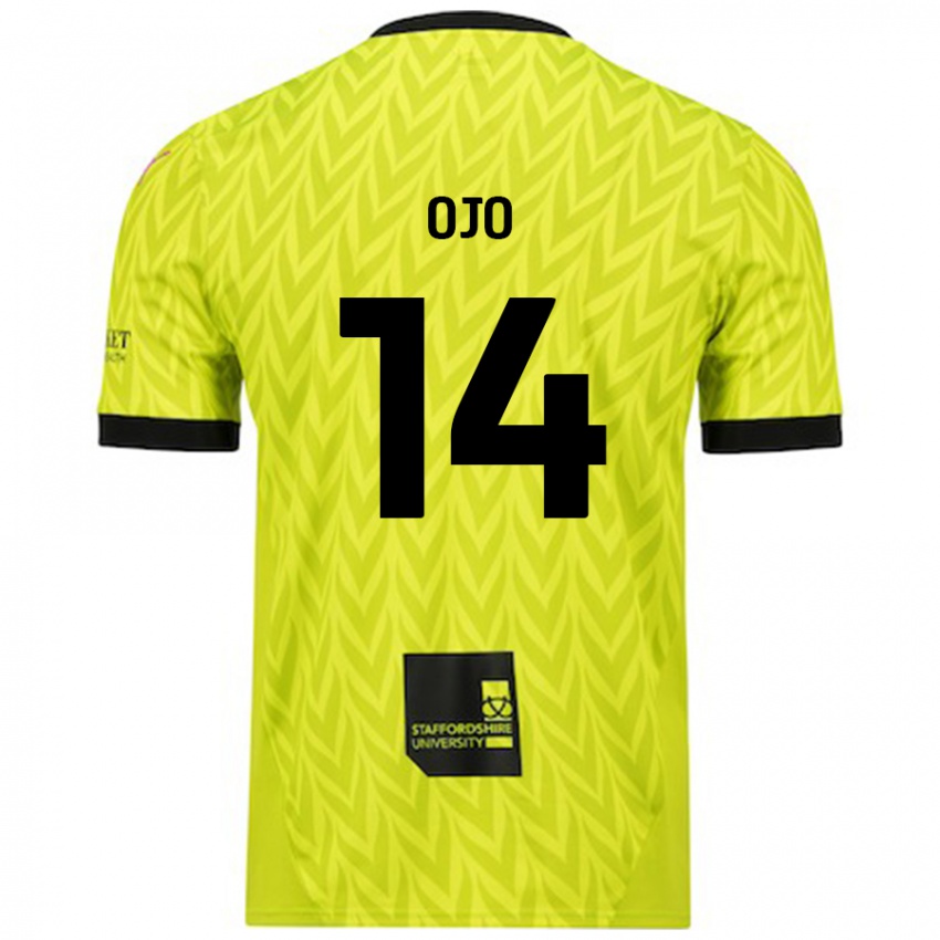 Hombre Camiseta Funso Ojo #14 Verde Fluorescente 2ª Equipación 2024/25 La Camisa Chile