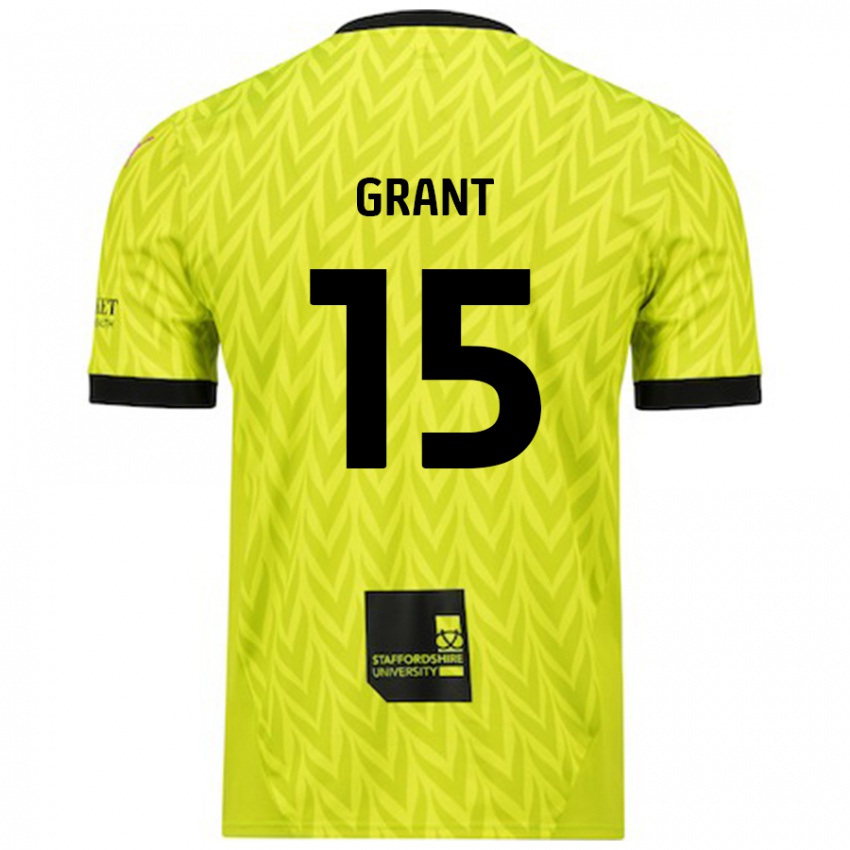 Hombre Camiseta Conor Grant #15 Verde Fluorescente 2ª Equipación 2024/25 La Camisa Chile