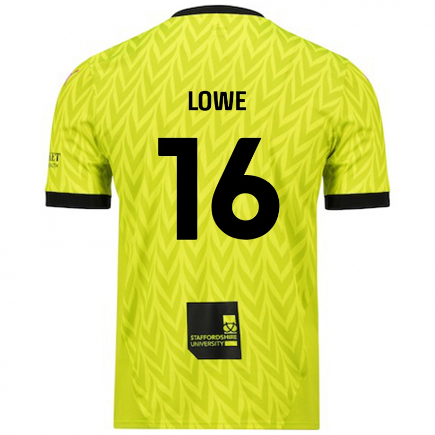 Hombre Camiseta Jason Lowe #16 Verde Fluorescente 2ª Equipación 2024/25 La Camisa Chile