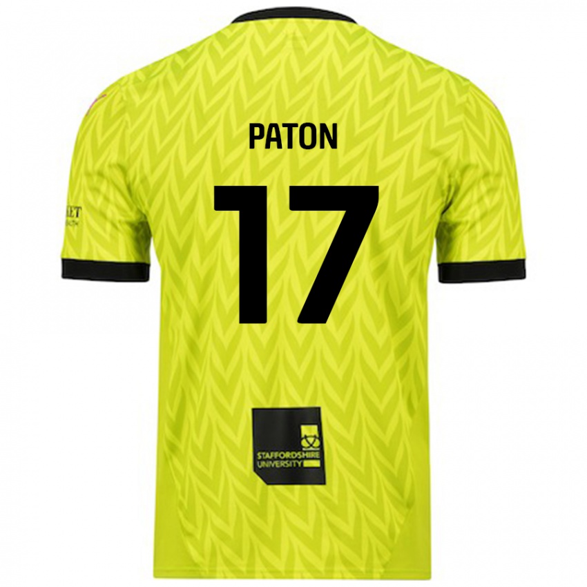 Hombre Camiseta Ruari Paton #17 Verde Fluorescente 2ª Equipación 2024/25 La Camisa Chile