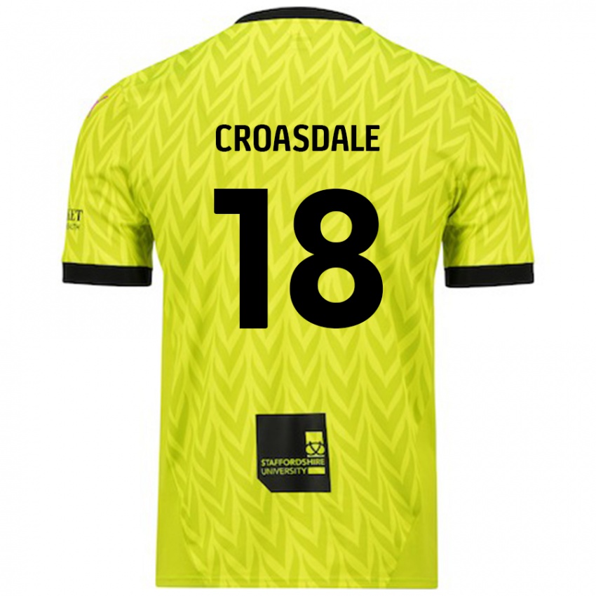 Hombre Camiseta Ryan Croasdale #18 Verde Fluorescente 2ª Equipación 2024/25 La Camisa Chile