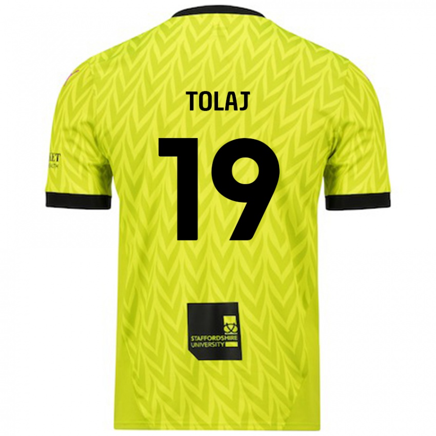 Hombre Camiseta Lorent Tolaj #19 Verde Fluorescente 2ª Equipación 2024/25 La Camisa Chile