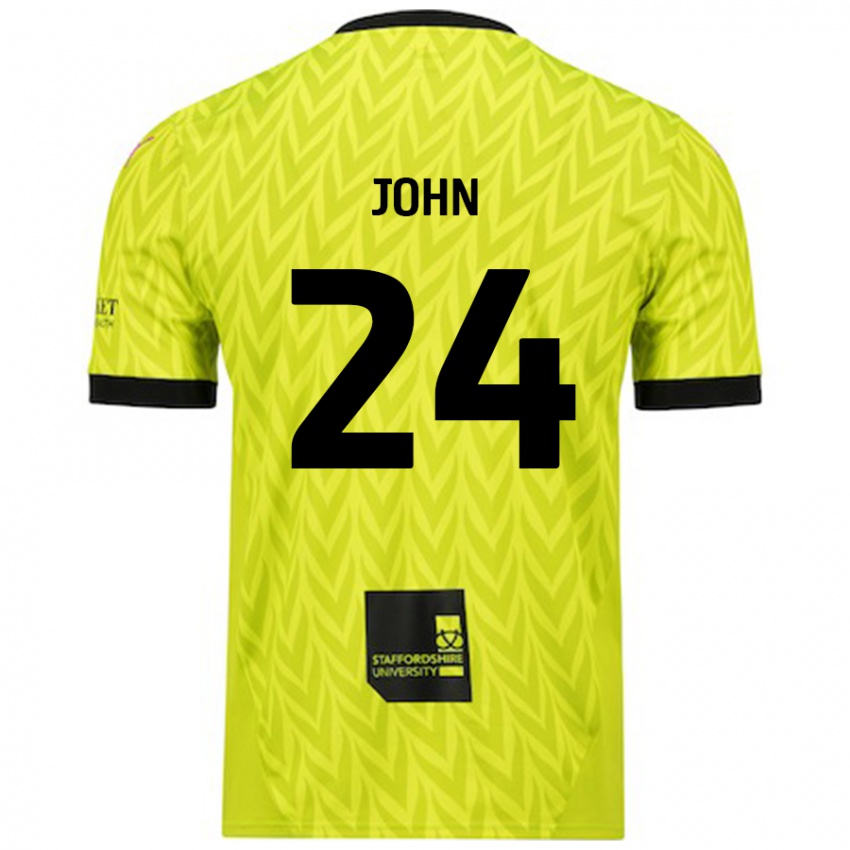 Hombre Camiseta Kyle John #24 Verde Fluorescente 2ª Equipación 2024/25 La Camisa Chile