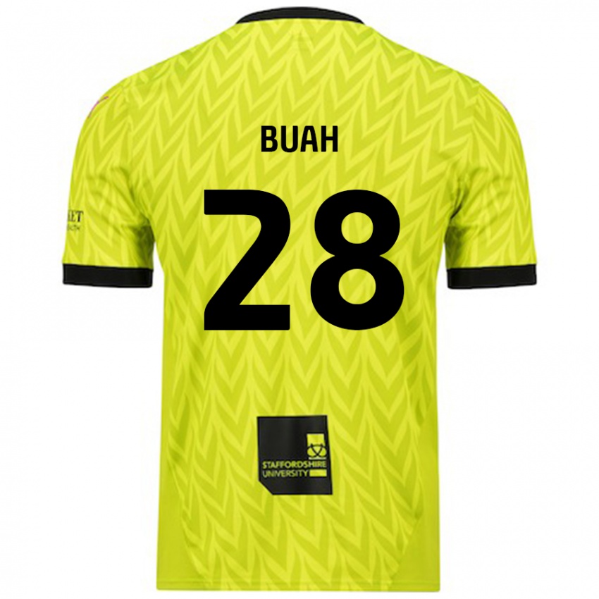 Hombre Camiseta Andrew Buah #28 Verde Fluorescente 2ª Equipación 2024/25 La Camisa Chile