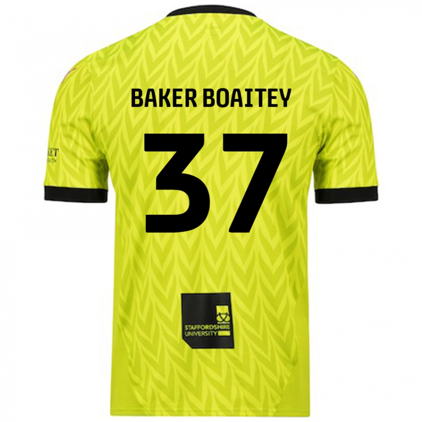 Hombre Camiseta Benicio Baker-Boaitey #37 Verde Fluorescente 2ª Equipación 2024/25 La Camisa Chile