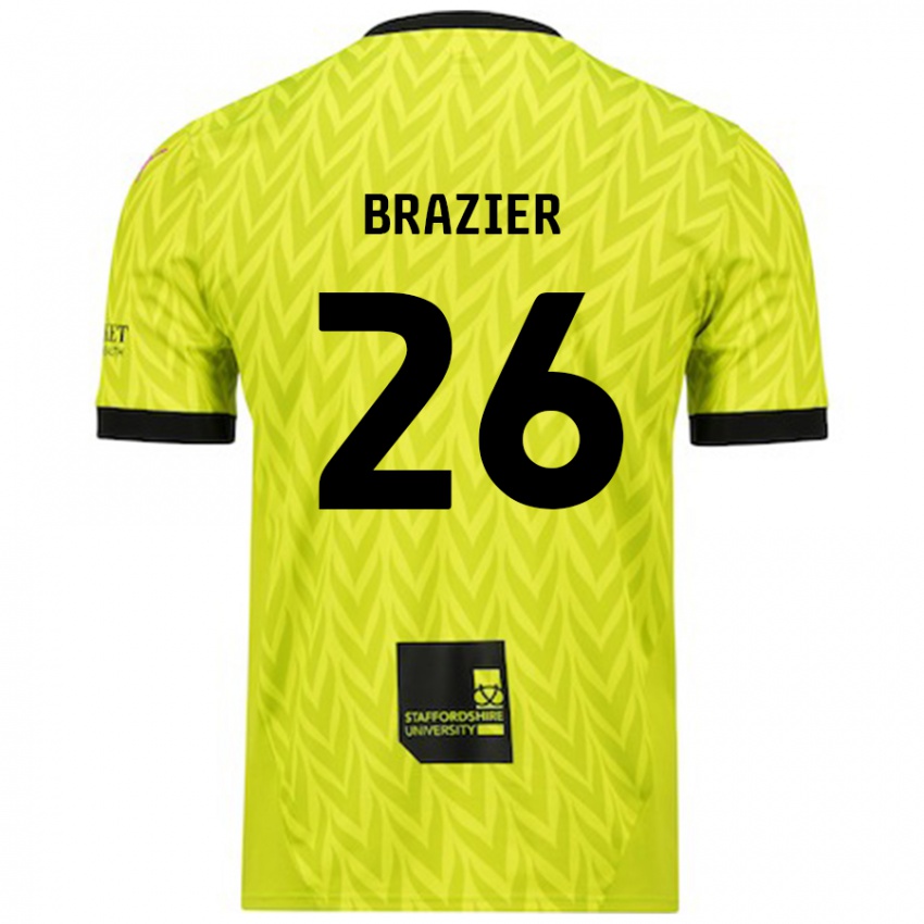 Hombre Camiseta Liam Brazier #26 Verde Fluorescente 2ª Equipación 2024/25 La Camisa Chile